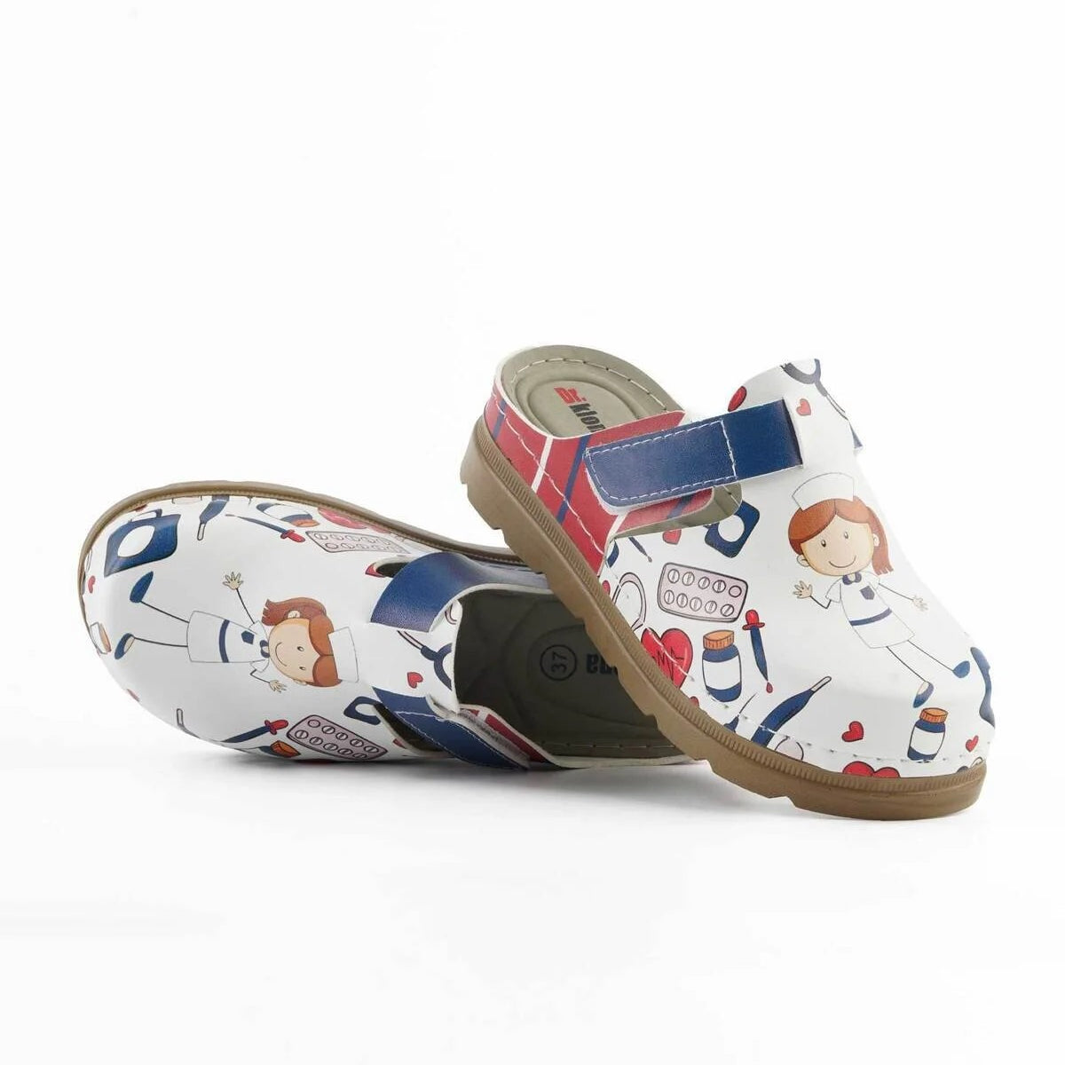 Kadın Sabo Terlik - Yumuşak Taban, Uzun Süre Ayakta Çalışmaya Uygun, Hemşire Baskılı Terlik - 1541054