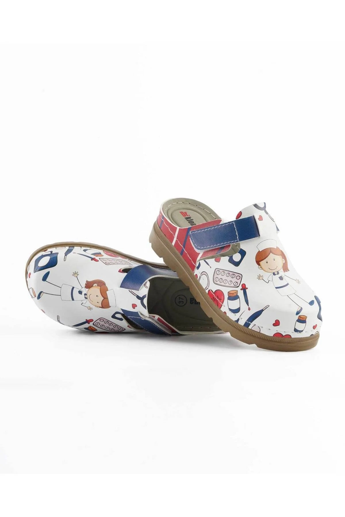 Kadın Sabo Terlik - Yumuşak Taban, Uzun Süre Ayakta Çalışmaya Uygun, Hemşire Baskılı Terlik - 1541054